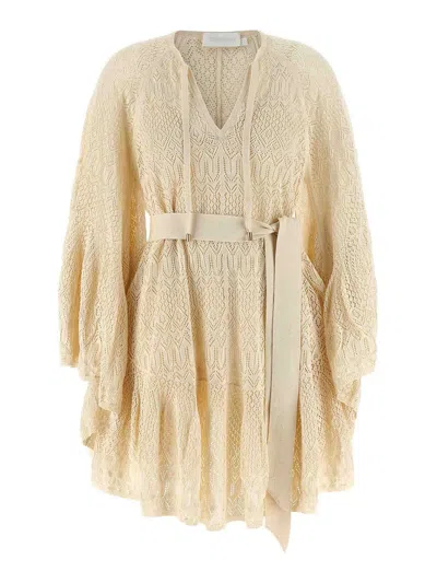 ZIMMERMANN VESTIDO MIDI - BEIS