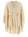 Zimmermann Coco Pointelle Lace Dresses Beige In Neutral
