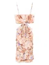 Zimmermann Coco Floral Cotton Minidress In Neutral