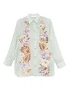 Zimmermann Womens Sage Multi Floral Coco Floral Silk Shirt Xs