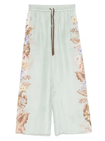 ZIMMERMANN ZIMMERMANN COCO PRINTED SILK TROUSERS