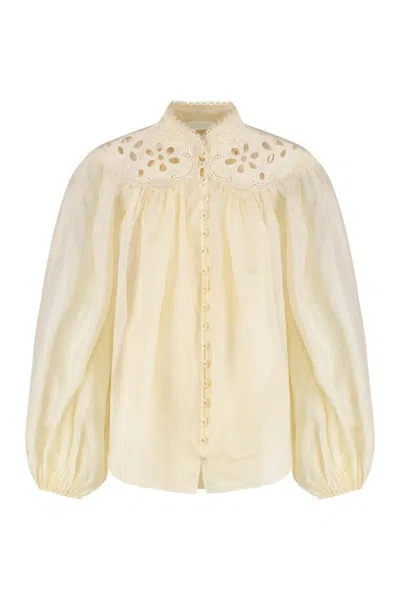 Zimmermann Coco Ramie Shirts In Neutral