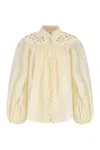 Zimmermann Embroidered Blouse "coco" In Green