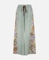 Zimmermann Sage Multi Floral Silk Habotai Coco Trousers In Green
