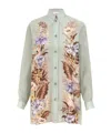 Zimmermann Womens Sage Multi Floral Coco Floral Silk Shirt Xs In Green