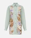 Zimmermann Womens Sage Multi Floral Coco Floral Silk Shirt Xs In Green