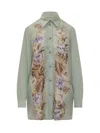 Zimmermann Womens Sage Multi Floral Coco Floral Silk Shirt Xs In Green