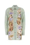 Zimmermann Floral Silk Shirt Featuring Buttoned Cuffs In Green