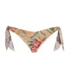 Zimmermann Womens Tan Multi Floral Coco Scarf-tie Bikini Bottoms