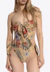 Zimmermann Coco Scarf Tie One-piece Swimsuit In Multi