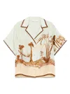 Zimmermann Womens Tropicana Coco Short-sleeve Silk Shirt