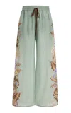 Zimmermann Sage Multi Floral Silk Habotai Coco Trousers