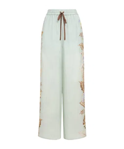 Zimmermann Coco Silk Relaxed Pants In White