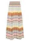 Zimmermann Coco Stripe Circle Fine-knit Maxi Skirt