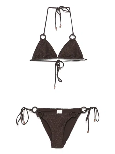 Zimmermann Coco Texture Ring Bikini In Brown