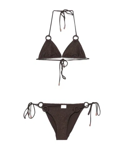Zimmermann Coco Texture Ring Bikini In Brown