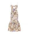 Zimmermann Coco Bow-detail Floral Linen Midi Dress