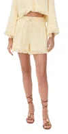 Zimmermann Coco Fringed Cotton-terry Jacquard Shorts