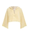 Zimmermann Coco Hooded Cotton Toweling Sweater In Yellow