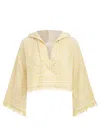 Zimmermann Coco Towelling Hooded Top In Yellow