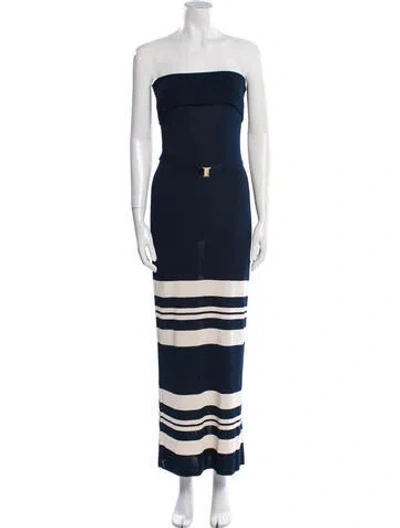 Pre-owned Zimmermann Colorblock Pattern Long Dress In Blue