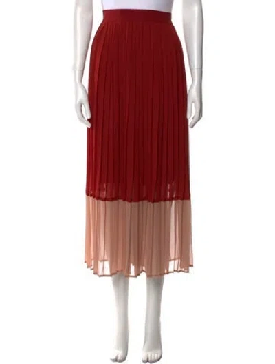 Pre-owned Zimmermann Colorblock Pattern Midi Length Skirt In Red