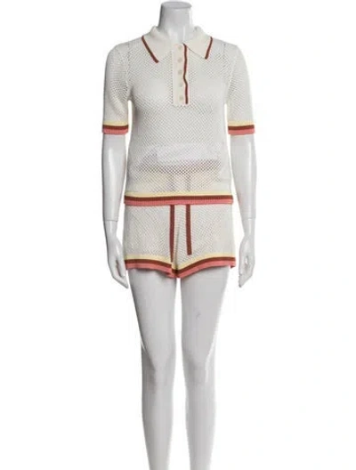 Pre-owned Zimmermann Colorblock Pattern Short Set In Multi