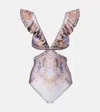 Zimmermann Como Cutout Printed Swimsuit In Multi