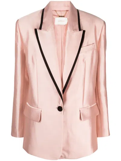 ZIMMERMANN CONTRASTING-TRIM SINGLE-BREASTED BLAZER
