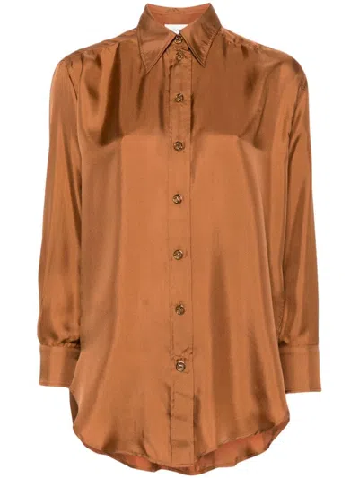 Zimmermann Copper Silk Illustration Shirt