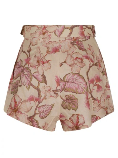 Zimmermann Coral Pink Linen Shorts