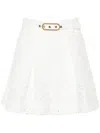 Zimmermann Natura Belted Waist Lace Shorts In 白色