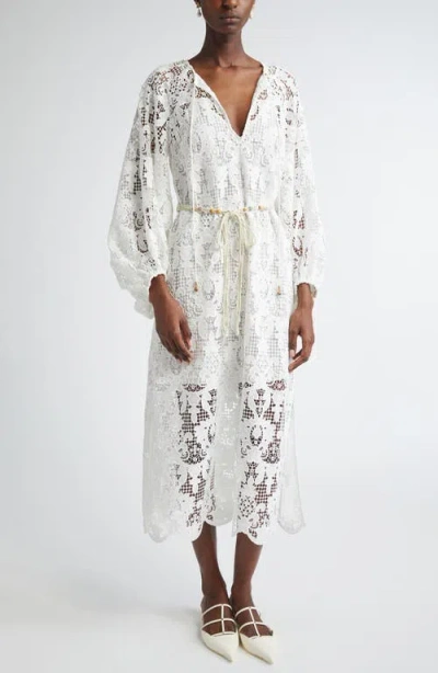Zimmermann Coro Long Sleeve Guipure Lace Dress