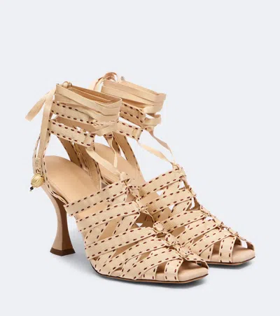 Zimmermann Corsage Canvas Sandals In Multi