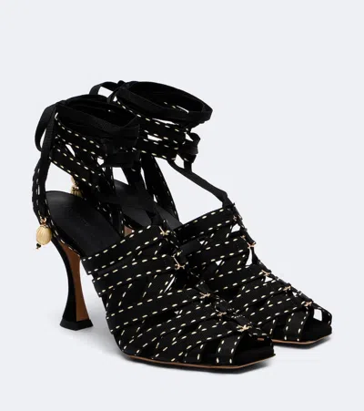 Zimmermann Corsage 85 Embellished Sandals In Black