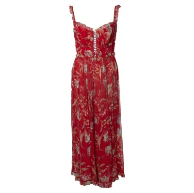 Pre-owned Zimmermann , Corsair Iris Jumpsuit In Red