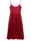 Zimmermann Structured Bodice Pleated Skirt Dress In Red