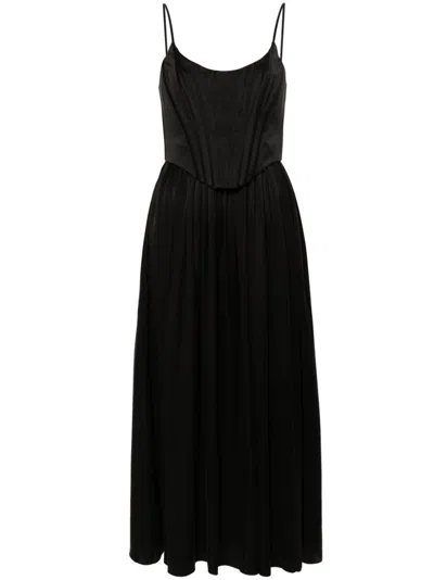 ZIMMERMANN CORSET SILK MIDI DRESS