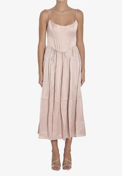 Zimmermann Corset Midi Dress In Pink