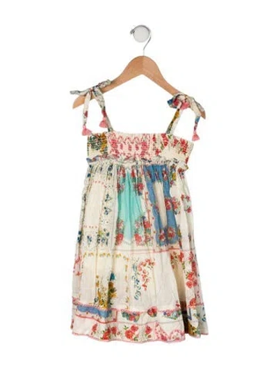 Pre-owned Zimmermann Babies' Cotton All Over Print Sleeveless Dress In Neutral
