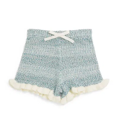 Zimmermann Kids' Cotton-blend Patience Shorts In Blue