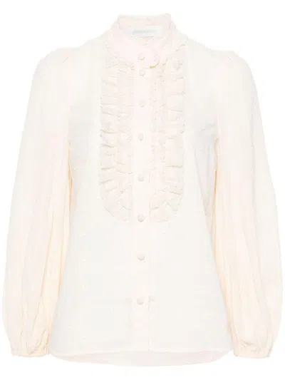Zimmermann Cotton Blouse In Beige