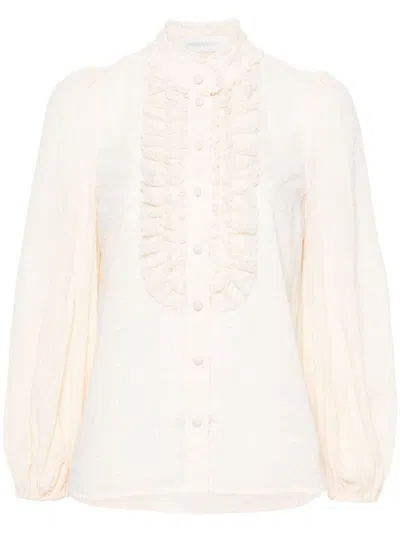 Zimmermann Cotton Blouse In Beige