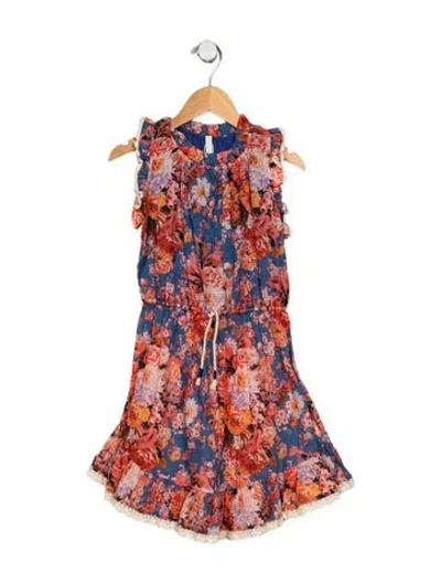 Pre-owned Zimmermann Babies' Cotton Blue And Multicolor Patterned Sleeveless Dress  W/tags