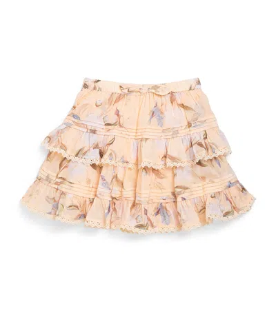 Zimmermann Kids' Cotton Cascadian Frill Skirt In Neutral