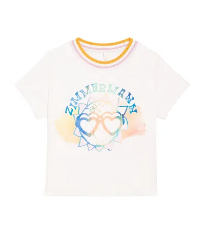 Zimmermann Kids' Cotton Cascadian Logo T-shirt In White
