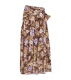 Zimmermann Coco Belted Pleated Floral-print Cotton-voile Maxi Skirt