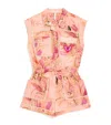 Zimmermann Cotton Crochet-trim Cascadian Playsuit In Red