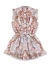Zimmermann Cotton Daylight Kids Frill Playsuit In Pink
