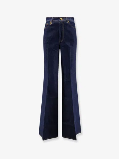 Zimmermann Cotton Denim Flare Jeans In Blue
